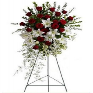 KIRMIZI GÜL BEYAZ LİLYUM FERFORJE